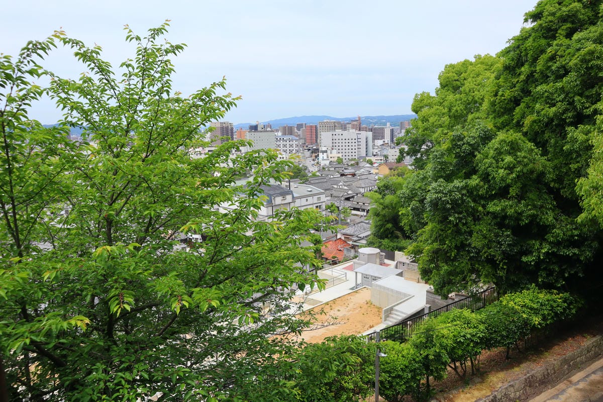 (倉敷旅遊)阿智神社，倉敷市區的山頂神社，擁有巨石和美麗紫藤